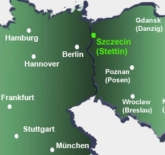 Stettin liegt 12 km von der deutsch-polnische